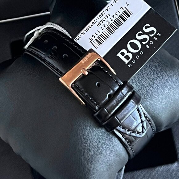 Hugo Boss Men’s Talent Black Leather Chronograph Watch (HB1513580) NEW - Picture 11 of 12